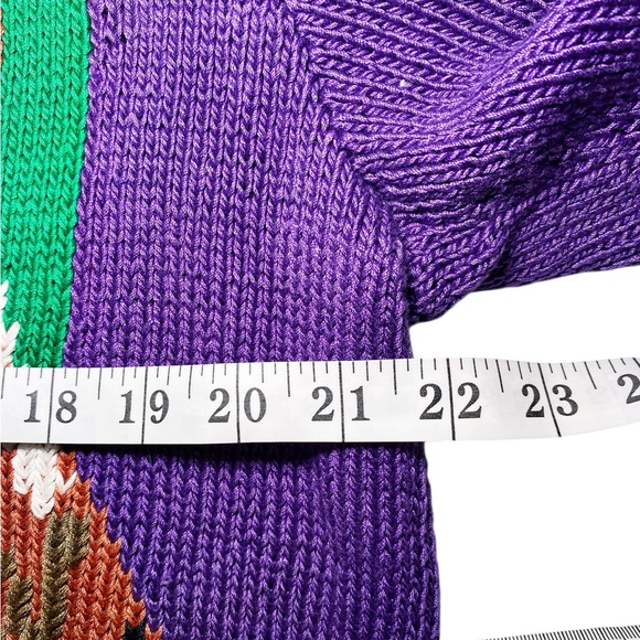 Berek Marta D Vintage 90’s Hand Knit Dogs Best In Show Cardigan Sweater - Picture 10 of 15